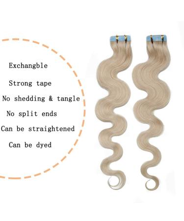 Rich Choices Tape In Extensions - White Bleach #70 Remy Human Hair 60cm Wavy 20 Wefts 50g | International Shipping - Buy Online on GoSupps.com