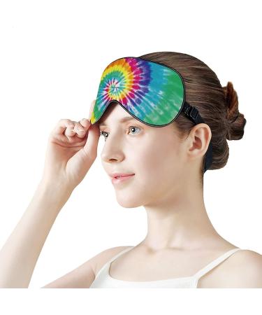 Rainbow Tie Dye Sleep Mask for Women | Adjustable Eye Shades Cover with Elastic Strap Comfortable & Stylish Sleep Accessory - Buy Online on GoSupps.com