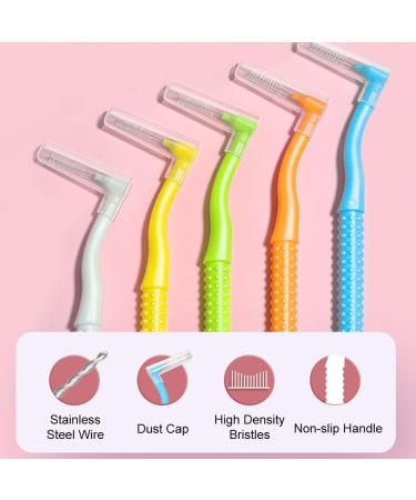 10 PCS Anti-Bacterial Interdental Brushes for Teeth & Gums | 0.6mm Angled Brush with Non-Slip Handle - Buy Online on GoSupps.com