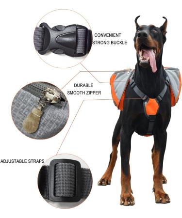Lifeunion Adjustable Service Dog Backpack Saddle Bag - Blue Large - Buy Online on GoSupps.com