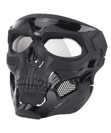 Anyoupin Airsoft Mask,Full Face Masks Skull Skeleton with Goggles Impact Resistant Army Fans Supplies Tactical Mask for Halloween Paintball Game Movie Props Party and Other Outdoor Activities Black