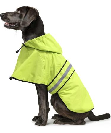 Weesiber Reflective Waterproof Dog Rain Coat | Adjustable Light Pet Jacket with Hood for Small to Large Dogs - S Green - Buy Online on GoSupps.com