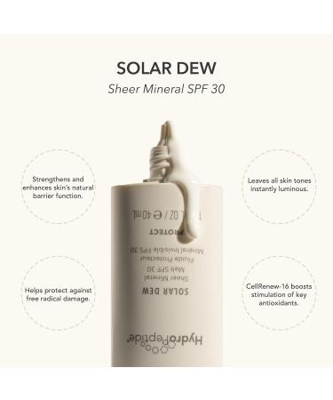 HydroPeptide Solar Dew Sheer Mineral Melt SPF30 - Facial Moisturizer Sunscreen & Primer | 1.35 oz - Best for All Skin Types - Buy Online on GoSupps.com