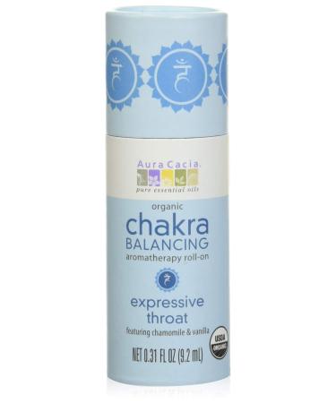 Aura Cacia Organic Chakra Balancing Aromatherapy Roll-on - Expressive Throat - .31 oz by Aura Cacia