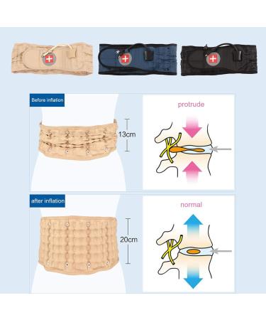 Decompression Belts | Inflatable Lumbar Support for Back Pain Relief | Comfortable All-Day Wear - Buy L Black-Silver Air Pump - Buy Online on GoSupps.com