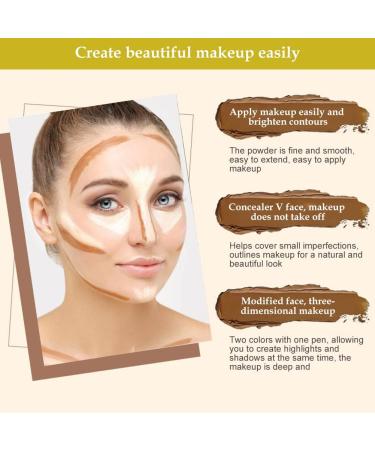  Rakiuty Contouring Makeup Concealer Contouring Stick Highlighter Stick Makeup Contouring Double-Headed Concealer Stick Natural Color - Buy Online on GoSupps.com