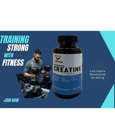 ISMA Creatine Monohydrate Capsules Muscle Growth & Strength Supplement for Men & Women Gym Pre Workout Fast Recovery 100 Capsules - Buy Online on GoSupps.com