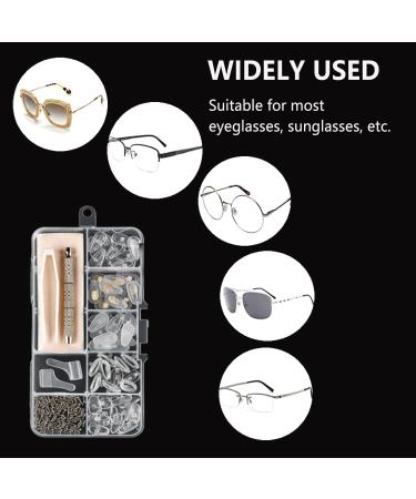Glasses Repair Set - 30 Nose Pads Tweezers Cleaning Cloth & Organizer for Glasses & Sunglasses - Buy Online on GoSupps.com