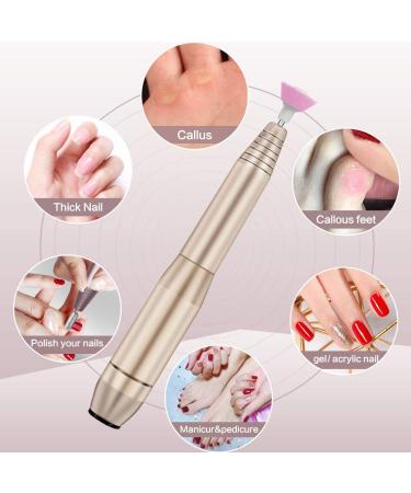 Efile Nail Drill Kit for Acrylic Nails - Electric Nail File with Clippers & File (DR-Gold) - Buy Online on GoSupps.com