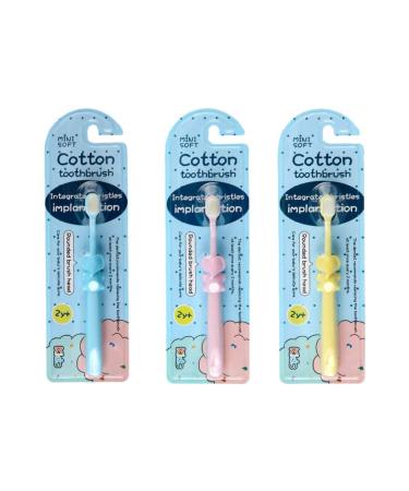 TOYANDONA 3 Pcs Kids Toothbrush Extra Lovely Elephant Infant Training Toothbrush Cleaning Toothbrush Oral Care for Children Toddler Pink Yellow Blue