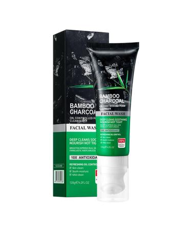 Nettoyant Facial Hydratant l'Extrait de Charbon de Bambou Mousse Nettoyante Pour Le Visage Gel Nettoyant Purifiant Visage Pour Hydrater R tr cir les Pores et Raffermir la Peau 120g