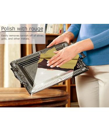 Silver Polishing Rouge Cloth - 100% Reusable Cotton for Gold Platinum & Silver Jewelry | 10x12 Inches - Restores Shine & Removes Tarnish - Buy Online on GoSupps.com