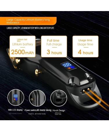 Professional Hair Clippers for Men - All-Metal Rechargeable Hair Clipper with 440C Blade for Precision Cutting - Buy Online on GoSupps.com