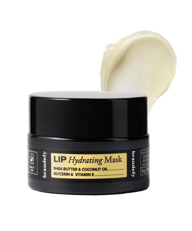 Brandefy Lip Hydrating Mask - Shea Butter and Coconut Oil Glycerin Vitamin E - Hydrating Overnight Lip Mask for Dry Lips Made in the USA (0.45 Oz)
