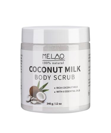 Coconut Milk Body Scrub ultra moisturizing and exfoliating organic body cream for nourishing peelings