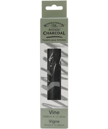 Winsor & Newton Artist Vine Charcoal Sticks Medium - 12 Sticks Box - Buy Online on GoSupps.com