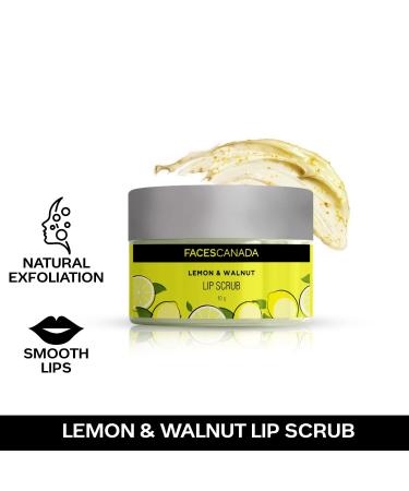 Lemon & Walnut Lip Scrub - Exfoliate & Brighten for Smooth Glowing Lips | Intensive Hydration 10g - Buy Online on GoSupps.com