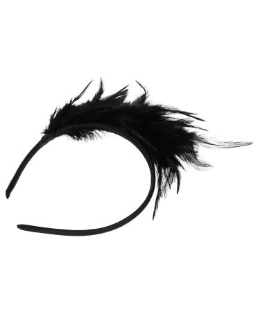 Lurrose 20s Feather Headband - Vintage Black Hairband for Weddings & Gatsby Parties | International Shipping Available - Buy Online on GoSupps.com