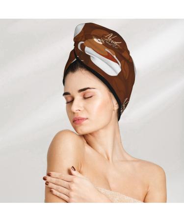 Cute Sloths Microfiber Hair Towel | Super Absorbent Coral Velvet Wrap for Long Curly Hair | Quick Dry Hair Cap for Women - Buy Online on GoSupps.com