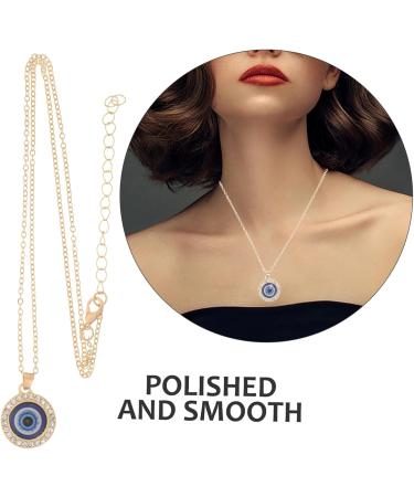 Abaodam Devil's Eye Pendant Decor Choker Necklace Locket Evil Blue Eye Necklace Devil Eye Blue Eyes Drilling - Buy Online on GoSupps.com