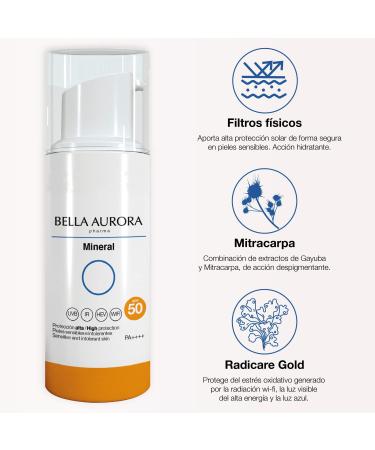 BELLA AURORA Mineral Fotoprotector Anti-Manchas 0% Filtros Qu micos SPF50 (50ml) - Buy Online on GoSupps.com
