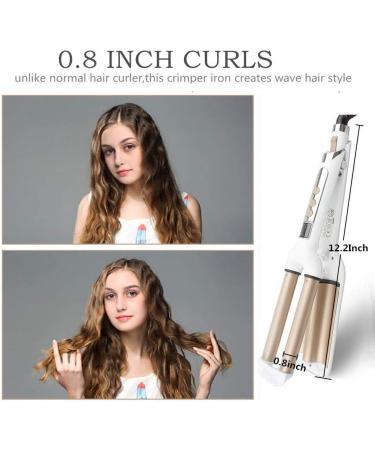 Ceramic Hair Crimper Iron 3 Barrel 0.6 inch Perm Curls Hair Waver - Valentines Mothers Day Gift for Women - Buy Online on GoSupps.com