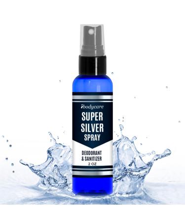 Super Silver Spray Deodorant & Sanitizer 2 oz Natural Alcohol-Free All-Day Freshness Safe for Skin Clothes and Surfaces (1)