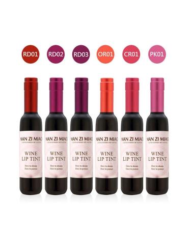 BRIMFULITE Wine Liquid Lip Gloss Set - Long-Lasting Matte Lip Tint with Waterproof Wine Bottle Cover | Valentine's Day Gift for Her | 6 Colors - Buy Online on GoSupps.com