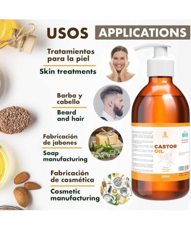 Snadi - Pure Organic Castor Oil 500 ml | Cold Pressed | Antioxidant and Anti-Aging | Moisturizing for Dry Skin and Hair | Ideal for Eyelashes and Beard | Castor Oil - Buy Online on GoSupps.com
