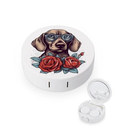 Contact Lens Case Dog Wearing Glasses Portable Travel Contact Lens Box Contact Lens Storage Box