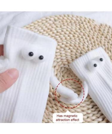 CANBURN Funny Magnetic Suction 3D Doll Couple Socks - Unisex Couple Holding Hands - 2 Pair Black - Buy Online on GoSupps.com