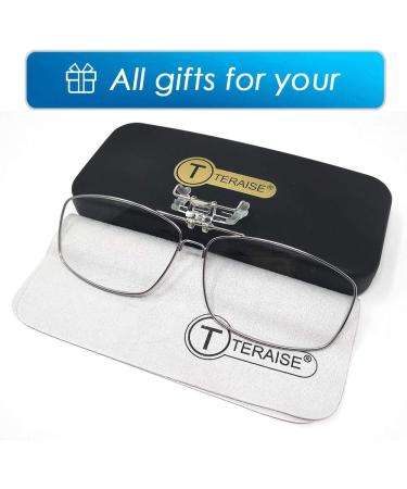 Teraise Clip-On Reading Glasses with Folding Function | Full-Frame Metal Glasses for Myopia | HD Lens Portable Case (1.0x) - Ideal for Men & Women - Buy Online on GoSupps.com
