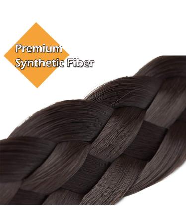 Silk-Co Dark Brown 5-Strand Braided Headband | Women's Vintage Elastic Hair Band & Braids Extensions for Weddings - Buy Online on GoSupps.com