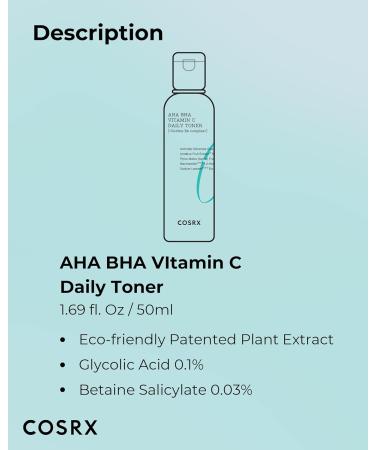 COSRX Refresh AHA BHA Vitamin C Daily Toner 50ml - Best Exfoliating Toner for Radiant Skin | Buy Internationally - Buy Online on GoSupps.com