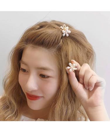 10 Pcs Small Pearl Flower Hair Clips - Sweet Mini Claw Clips for Women and Girls | Decorative Bangs Accessories - Buy Online on GoSupps.com