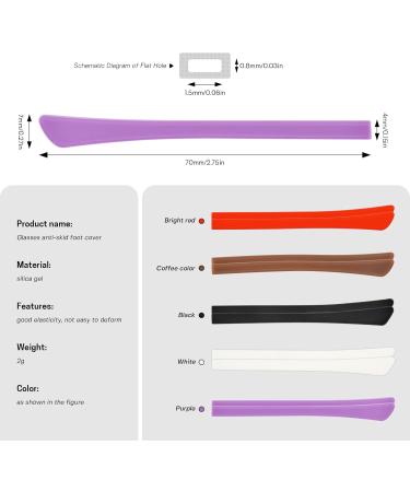 Skyzone Glasses End Tips - 5 Pairs Silicone Anti-Slip Ear Holed Hook Holders | Durable Replacement for Metal D nne Sunglasses - Buy Online on GoSupps.com