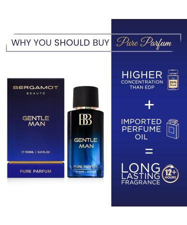 Ber'gamot GENTLE MAN Aquatic Pure Parfum For Men | Bergamot Musk & Vanilla | 12+Hrs Long Lasting Perfume for Men | 100ML (3.38 Fl Oz) - Buy Online on GoSupps.com