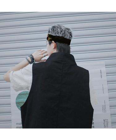 Buy Camouflage Grey Short Hair Wig Hat for Men | Comfortable Headband (59cm) - Buy Online on GoSupps.com