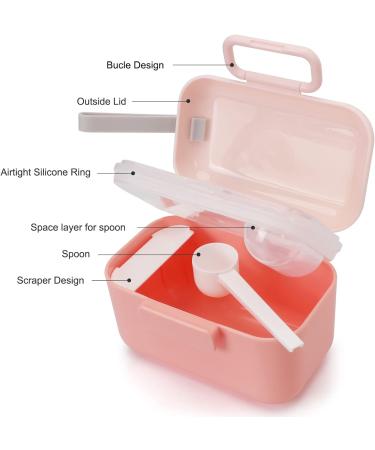 Toplive 2PCS Baby Milk Powder Dispenser Set - 200ml Formula Pot with Sealed Silicone Ring Cover, Leveler, and Spoon - Airtight Container for Outdoor Travel Feeding - Buy Online on GoSupps.com