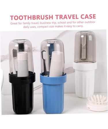 Minkissy 6-Piece Travel Toothbrush Container Set Portable Toothbrush Holder & Travel Accessories for Organized Hygiene Ideal for Toothpaste Storage 12.00x7.30cm - Buy Online on GoSupps.com
