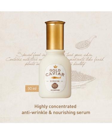 SKINFOOD Gold Caviar EX Serum 50ml - Nourishing Anti-Aging Serum for Dry Sagging Skin - Best Illuminating Moisturizer & Wrinkle Reducer - Buy Online on GoSupps.com