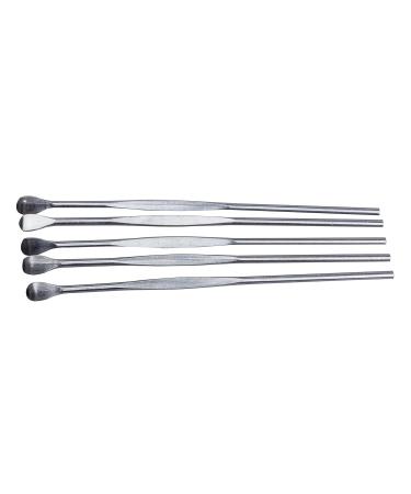 Tovmekdjn 5 Pcs Silver Tone Stainless Steel Earpicks Curette Ear Wax Remove Tool