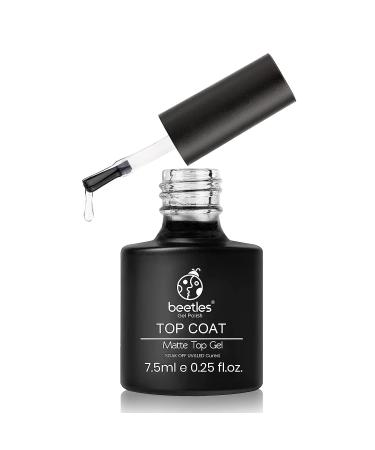 Beetles Matte Gel Top Coat - No Wipe Matte Top Coat Soak Off Nail Lamp Polish Matte Nail Polish Finish and Long Lasting Set for Women Kit