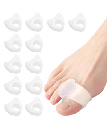 Ikkab gel toe spreader 12 PCs toe separator silicone toe spreader hallux small toe toe spreader separator for hammerete bunions overlapping toes friction pressure and pain relief