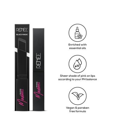 Buy R.EN.EE Madness Lipstick - Black Vegan Lipstick with Glossy Pink Payoff - Long Lasting Nourishing Paraben-Free Enriched with Vitamin E & Jojoba Oil Ships Worldwide - Buy Online on GoSupps.com