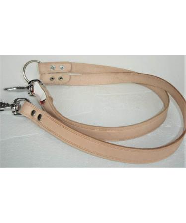 LUSY011 Hundeleine Koppelleine leash coupling leash for 2 dogs connecting line 60cm/20 mm or 40cm/20mm real leather+nature (40cm/20mm)