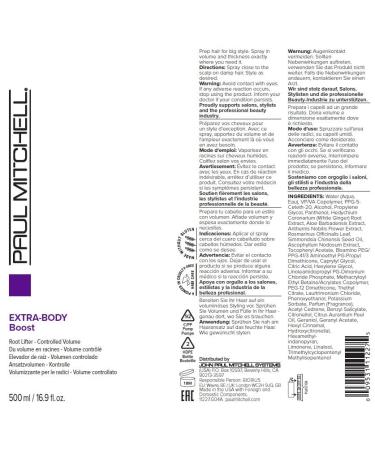 Paul Mitchell Extra-Body Boost Volumizing Spray Lifts + Volumizes For Fine Hair Green herbal scent infused with lily of the valley and water fruits 16.9 Fl Oz (Pack of 1) - Buy Online on GoSupps.com