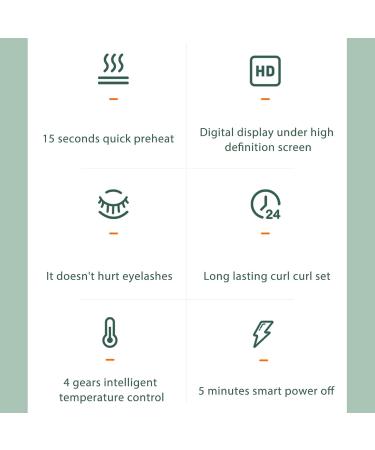 Qukaim Heated Eyelash Curler Heated Eyelash Curler Rechargeable Mini Lash Curler with 4 Temperature Settings Green - Buy Online on GoSupps.com