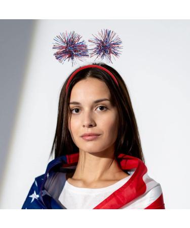 Catery 4th of July Glitter Star Patriotic Head Bopper Headband | Independence Day Tassel Hoop Party Accessories - Buy Online on GoSupps.com