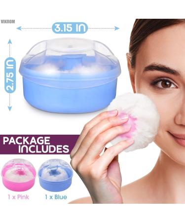 Baby Powder Container with Puff - 2Pcs Body Powder Puff Set for Bath and Travel - Talcum Powder Applicator Kit for Women - Buy Online on GoSupps.com